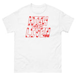 Leaf Print HL Men's heavyweight tee (Red Logo)